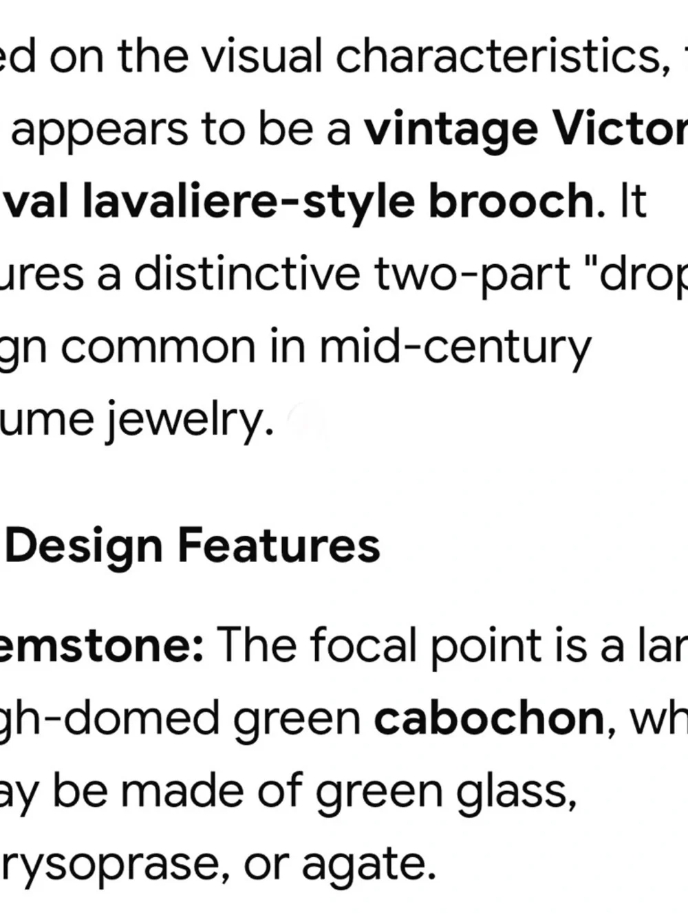 Vintage Silver tone Brooch with Green Cabochon! - Picture 7 of 7